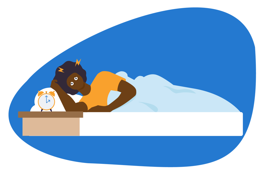 vrouw in bed met insomnia